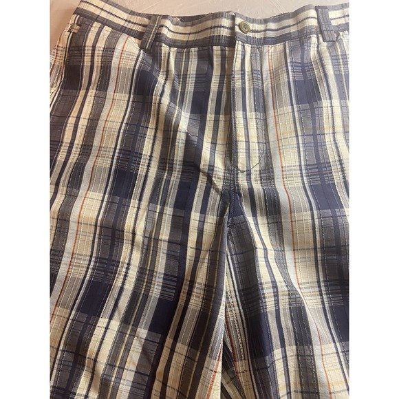 Men's‎ Tommy Bahama Blue Plaid Relaxed Textured Silk Blend Golf Shorts- Size 38 - Picture 9 of 13